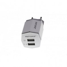 Incarcator retea Dual USB Retorz RT-58 Alcatel OT-992D Alb foto