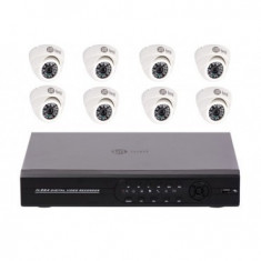 Sistem Supraveghere iUni 8 Camere CCD Sony 650 linii, DVR 8 canale D1, HDMI, VGA, 2 USB, LAN, PTZ MediaTech Power foto