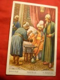 Ilustrata Califul Storch de W.Hauff -litografie dupa basm deO.Herrfurth