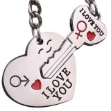 BRELOC accesorii CUPLU indragostiti I Love You INIMA CU CHEIE cheita LACAT BFF