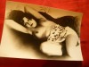 Fotografie interbelica - Nud pe canapea , dim.= 14,5x9,5 cm