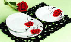 Set farfurii - serviciu de masa 18 piese portelan rosa SCH-NE-077 foto