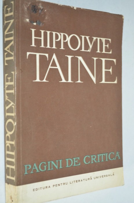 Hippolyte Taine - Pagini de critica