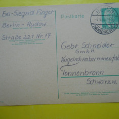 HOPCT 31061 CARTE POSTALA CIRCULATA 1957 DDR GERMANIA-STAMPILOGRAFIE-CIRCULATA