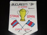 Fanion fotbal STEAUA Bucuresti - FC GENOA (27.11.1991 UEFA CUP-turul III)