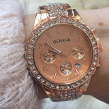 Cumpara ieftin NOU Ceas de dama rose gold strasuri curea bratara metalica GENEVA, Analog, Fashion, Data