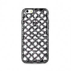 Husa spate iPhone 7 / iPhone 8 Flower Diamond Neagra foto