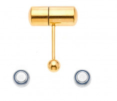 Piercing Limba Pilula cu Vibratii Metalic Otel Inoxidabil Auriu Gold Cercel foto
