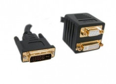 Cablu adaptor splitter Y DVI la DVI si VGA intrare DVI iesire DVI VGA foto