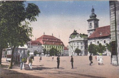 SIBIU,NAGYSZEBEN,HERMANSTADT,PIATA REGELE FERDINAND,TRAMVAI. foto