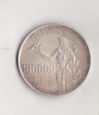 Replica Moneda 100000 lei 1946 - 4,4 cm diametru foto