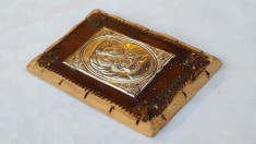argint ICOANA FAMILIA Pruncul ISUS intre MARIA si IOSIF veche SUPERBA