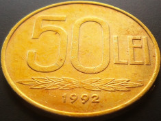 Moneda 50 Lei - ROMANIA, anul 1992 *cod 5036 foto