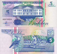 SURINAME 5 gulden 1991 UNC!!! foto