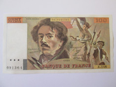 Franta 100 Francs/Franci 1989 in stare foarte buna foto