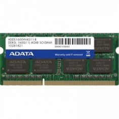 Memorie notebook ADATA Premier 4GB DDR3 1600MHz CL11 1.35v Retail foto