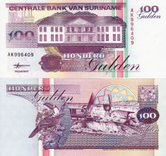 SURINAME 100 gulden 1998 UNC!!! foto