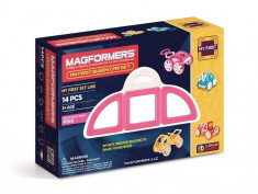 Joc De Constructie Magnetic Magformers - My First - Masina Roz (14 Piese) foto