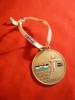 Medalie a Federatiei Italiene de Inot si Polo , cu anou , h= 5,5 cm , metal, Europa