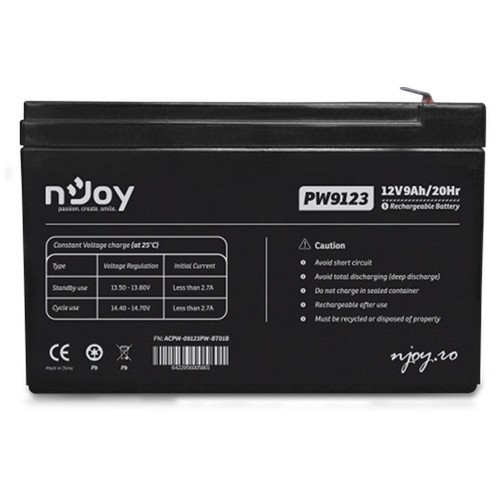 Acumulator UPS nJoy PW9123 12 V 9 A foto mare Acumulator UPS nJoy PW9123 12 V 9 A foto mare
