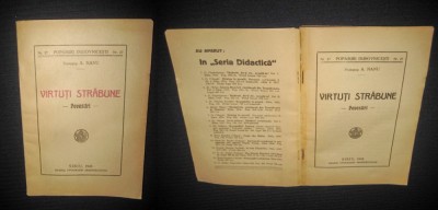 Protopop A.Nanu-Virtuti Strabune-Popasuri duhovnicesti. Povestiri- Sibiu 1945. foto