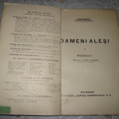 I. Simionescu- Oameni alesi- Romanii. Carte veche romaneasca.