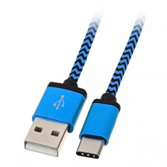 Cablu date USB - USB Type-C albastru foto