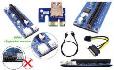 RISER PCI-E 1X la 16X USB 3.0 , 60cm ver 006C Upgrade, pt minat ETH ,ZCASH ,BTC foto