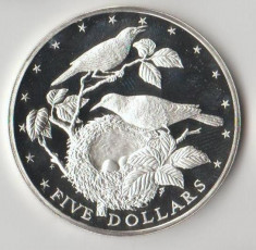 Moneda 5 dollars 1978 - Cook Island, 27,3 g argint 0,5000, UNC foto