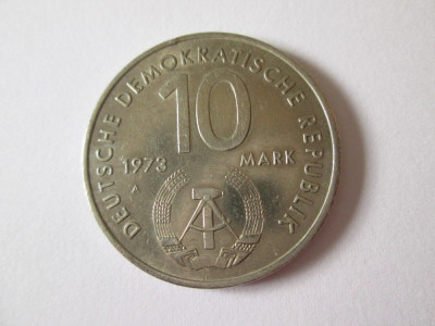 Germania Democrata/DDR 10 Mark/Marci 1973-Congres mondial tineret+studentiBerlin foto