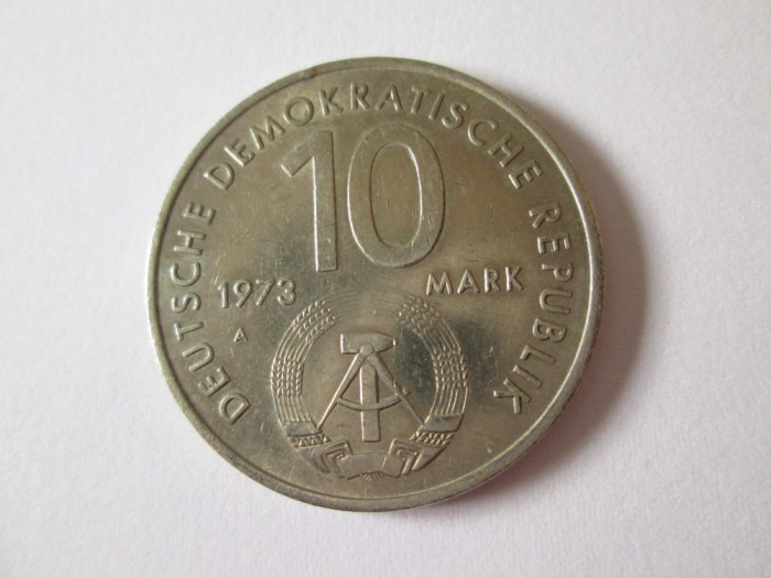 Germania Democrata/DDR 10 Mark/Marci 1973-Congres mondial tineret+studentiBerlin