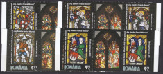 Romania 2011 LA VALOARE NOMINALA Vitralii 2 + 1 vinieta MNH foto