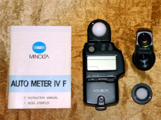 Exponometru Flashmetru Minolta Autometer IVF complet. Made in Japan. foto