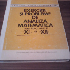 EXERCITII SI PROBLEME DE ANALIZA MATEMATICA CLASELE XI-XII D.M.BATINETU 1981