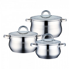 Set cratite din inox cu capac sticla, 3.9L 5.1L 6.5L, Peterhof foto