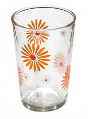 Set pahare 6 buc cu decor flori orange, bauturi racoritoare Raki foto