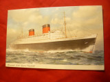 Ilustrata -Nave- Pachebotul RMP Queen Elisabeth , Compania Cunard, Necirculata, Printata