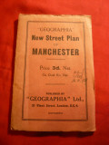 Noua Harta a orasului Manchester 1921 - Ed.Geografia Ltd