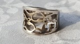 Argint INEL art deco FRANTA executat manual prin TRAFORAJ motive vegetale VECHI