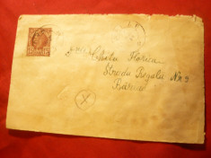 Plic circulat cu 15 bani Carol I Vulturi de la Craiova la Barlad 1889 foto