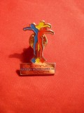 2 Insigne Jocurile Sportive 2009 Insula Aland , metal si email , h= 3,4 si 2 cm