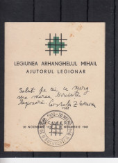 1940 CARNET FILATELIC LEGIONAR CODREANU - POSTA AERIANA STAMPILA BUCURESTI foto