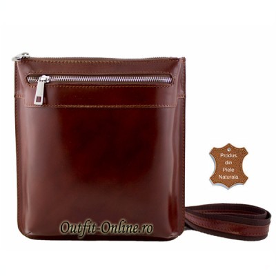 Geanta piele naturala maro unisex Martin - import Italia - geanta barbat foto mare Geanta piele naturala maro unisex Martin - import Italia - geanta barbat foto mare