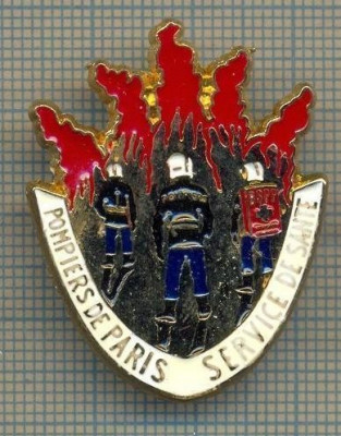 ZET 860 INSIGNA POMPIERI- POMPIERS DE PARIS-SERVICE DE SANTE-BALLARD-DORE OR FIN foto