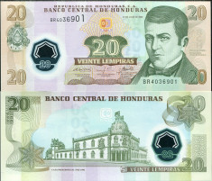 !!! HONDURAS - 20 LEMPIRAS 2008 - P 95 - UNC / POLIMER foto