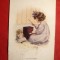Ilustrata Fetita -Profesor invatand Papusa -prima lectie ,circulat 1911