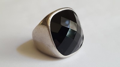 AGATHA PARIS masiv INEL argint cu ONIX fatetat FRANTA elegant OPULENT splendid foto
