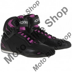 Ghete moto fete Alpinestars Faster 2, negru-fucsia, 5.5=37, foto