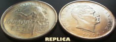 REPLICA argintata dupa moneda 100000 LEI - anul 1946 foto