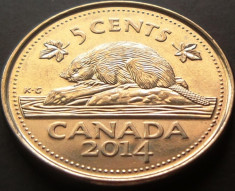 Moneda 5 Centi - CANADA, anul 2014 *cod 5052 UNC foto